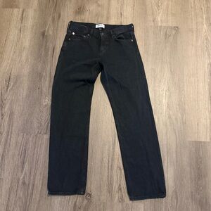 Agolde Womens Amber Black Straight Leg Jeans